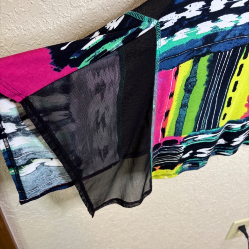 Lynn Ritchie Silver Multi-Color Contemporary Abstract Tunic Top Women's Size L - Picture 11 of 14